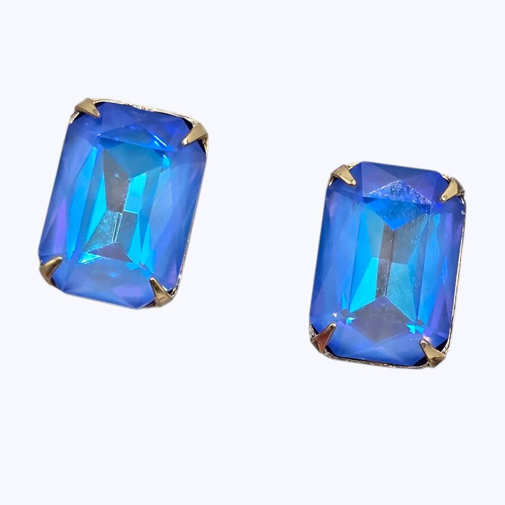 Earrings Vintage Sorrelli Ocean Delight Iridescent Blue Beads Prong Setting